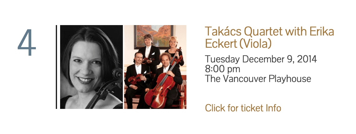 Takacs Quartet concert 4 Friends of Chamber Music Vancouver